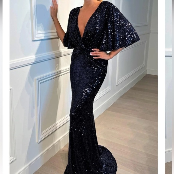 NIcole Bakti - 7220 black sequins evening gown - Picture 4 of 9